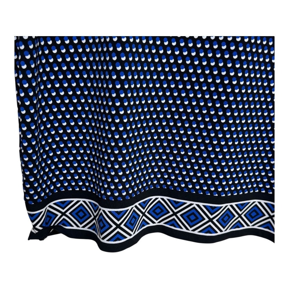 Michael Kors Women's Blue Geometric Print‎ Long Sleeve Shift Dress Size M - Picture 5 of 8